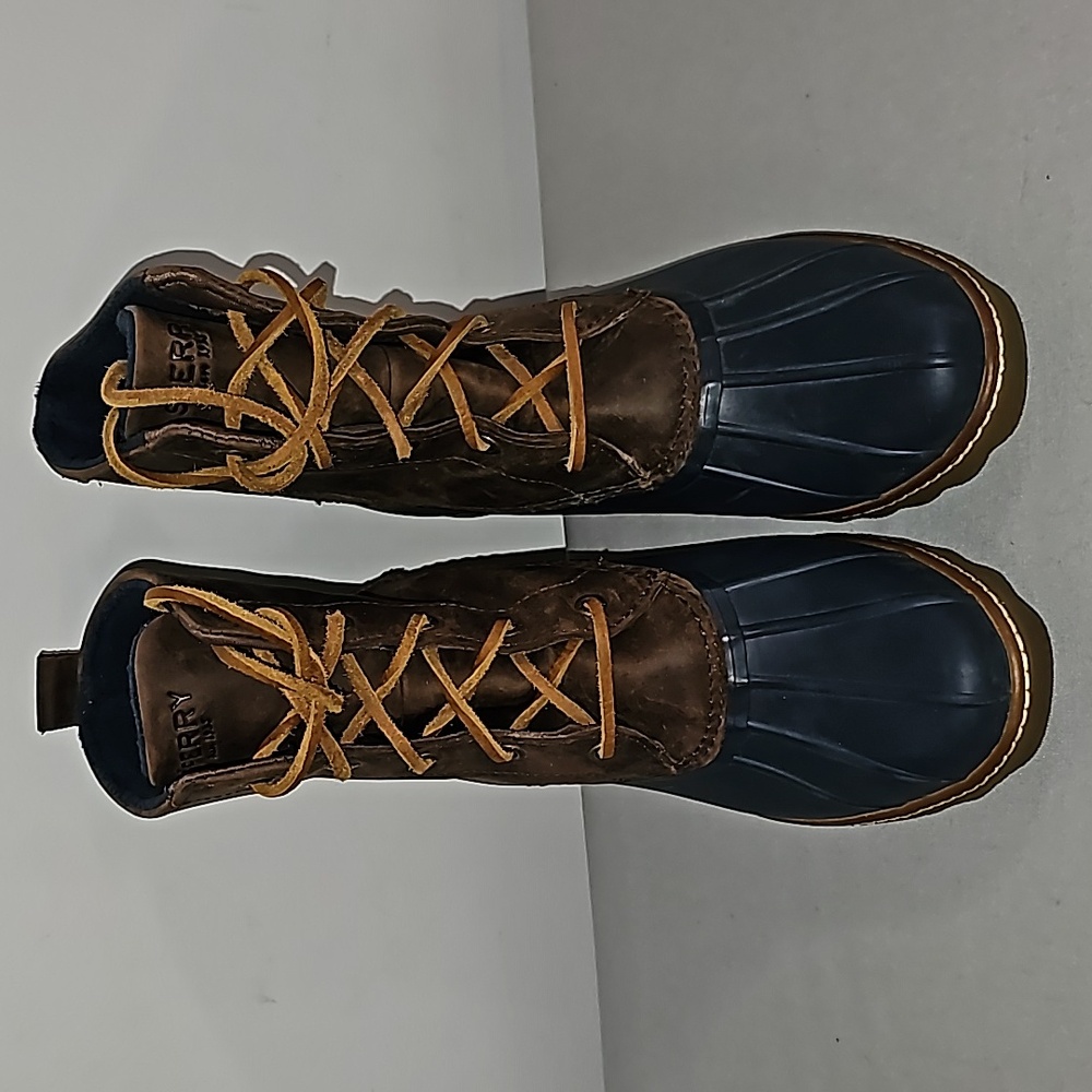 Like New Saltwater Heel Navy Blue Duck Boots Size 8M - Picture 8 of 8